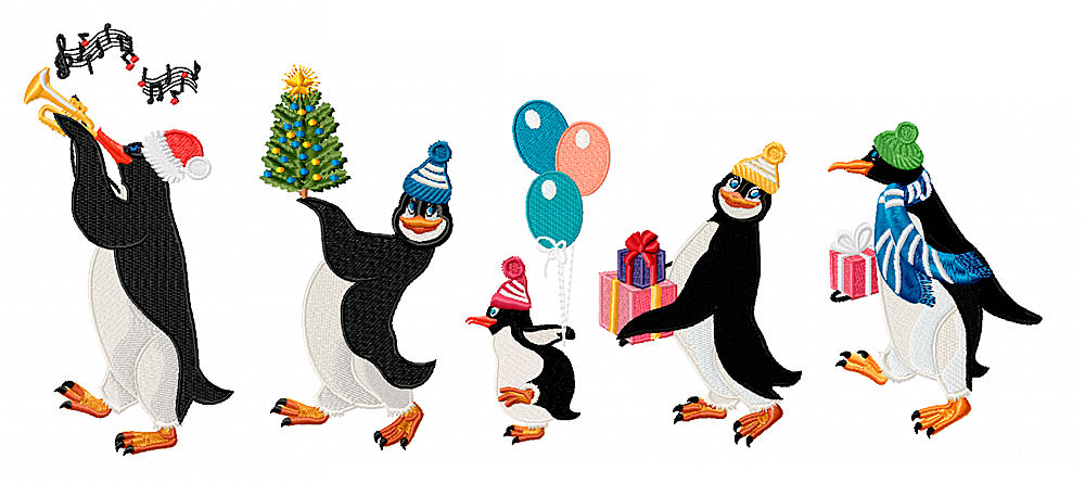 Machine Embroidery Designs Cute penguins