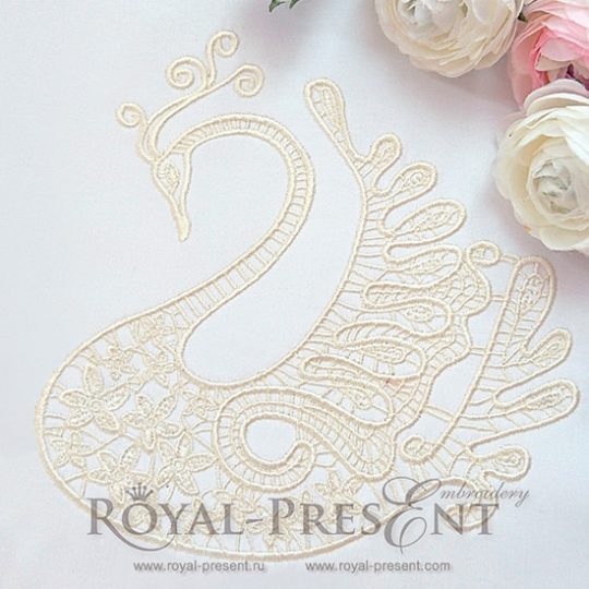 Machine Embroidery Design Lace Beautiful Swan