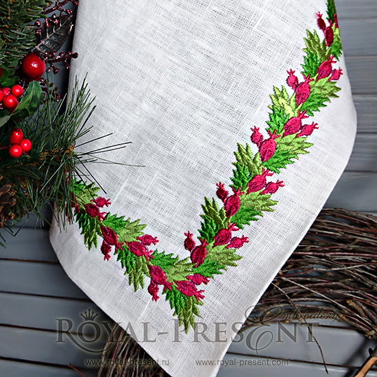 Machine Embroidery Design Christmas garland