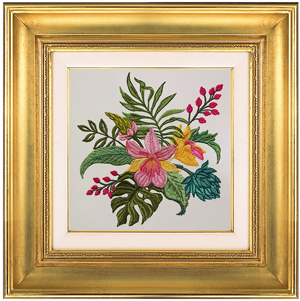 Machine Embroidery Design Tropical bouquet of orchids