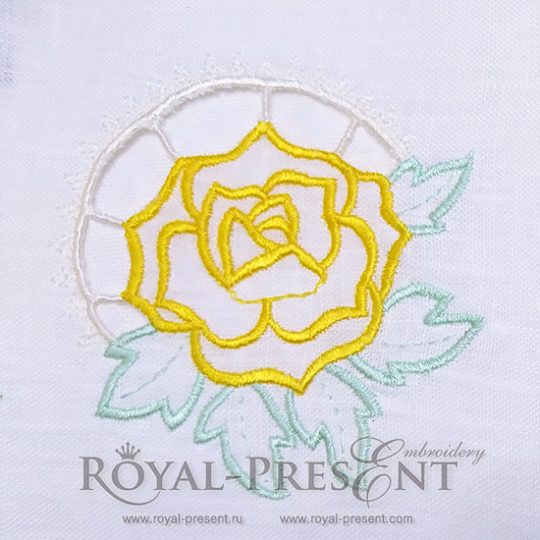 Machine Embroidery Design Rose Richelieu