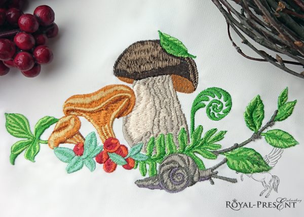 Machine Embroidery Design Mushrooms