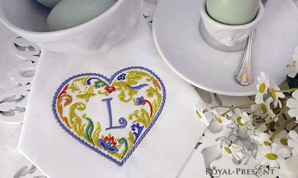 Machine Embroidery Design Valentines day Blank monogram - 2 sizes