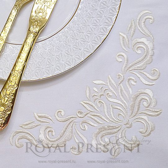 Machine Embroidery Design Royal Elegant corner - 3 sizes