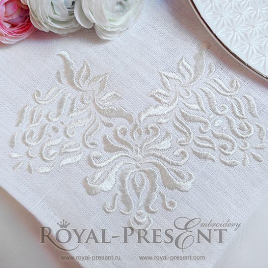 Machine Embroidery Design small Royal Vintage corner