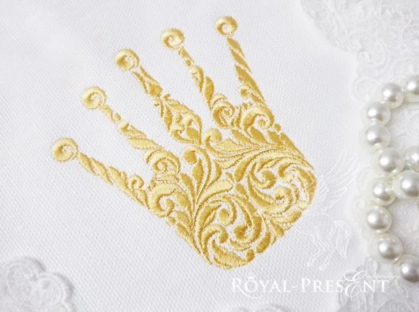 Machine Embroidery Design Ornate Crown