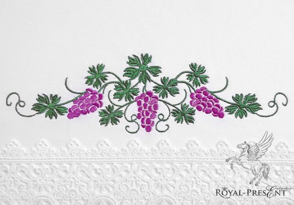 Machine Embroidery Design Graceful Grapes border