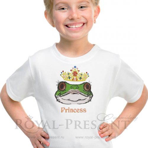 Machine Embroidery Design Princess Frog