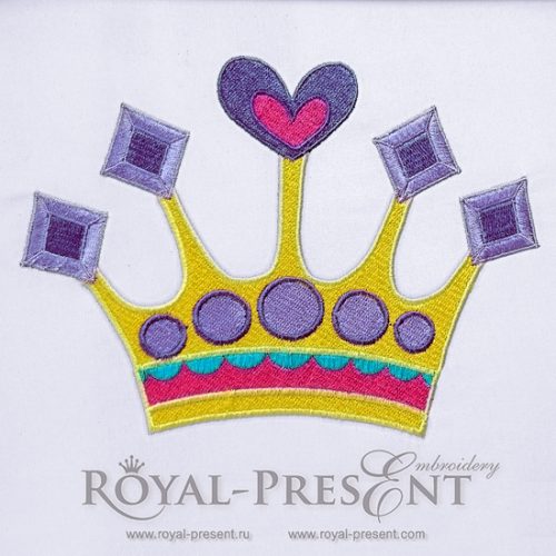 Machine Embroidery Design Beautiful crown for a princess - 2 sizes