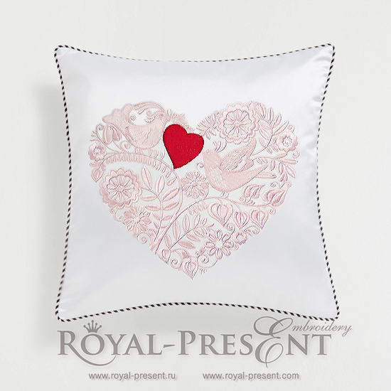 Machine Embroidery Design Two love birds - 3 sizes