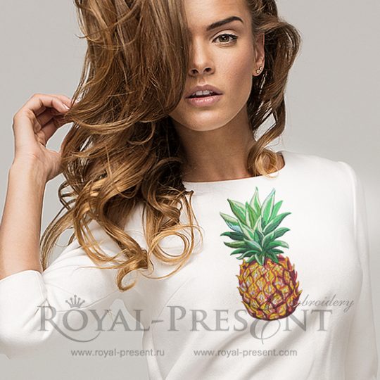 Machine Embroidery Design Pineapple like Dolce & Gabbana - 3 sizes
