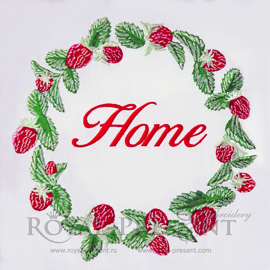 Machine Embroidery Designs Strawberry Wreath