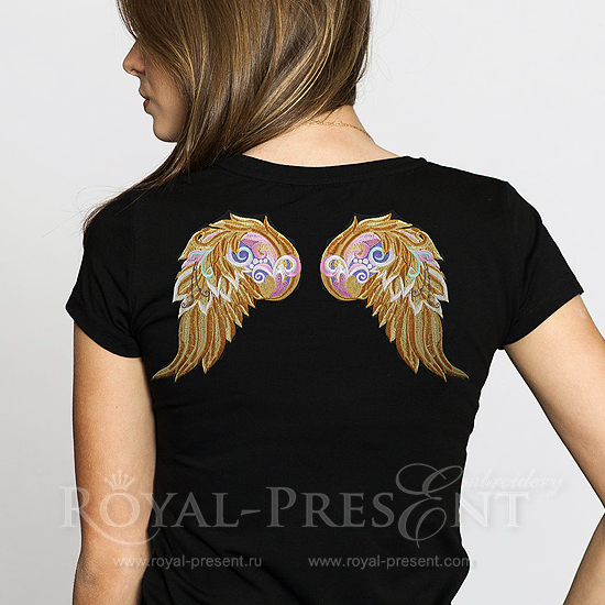 Machine Embroidery Design Decorative angel wing