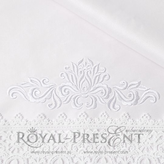 Machine Embroidery Design Ornamental White Elegant Decor