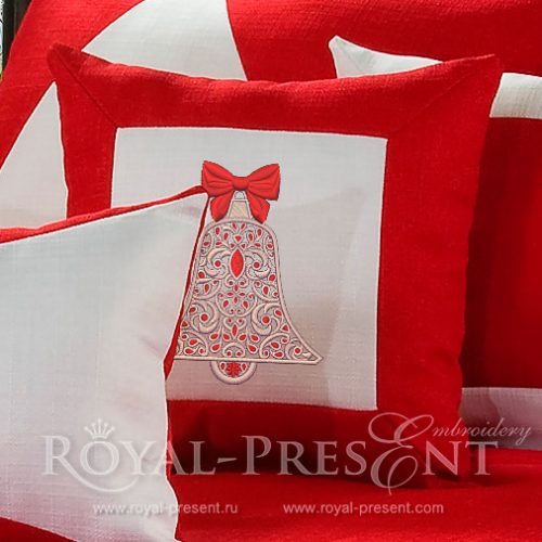 Machine embroidery design Christmas bell