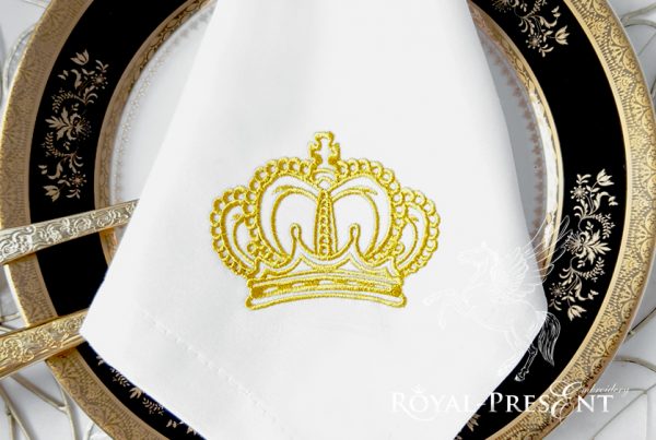 Machine Embroidery Design Royal Crown - 5 sizes