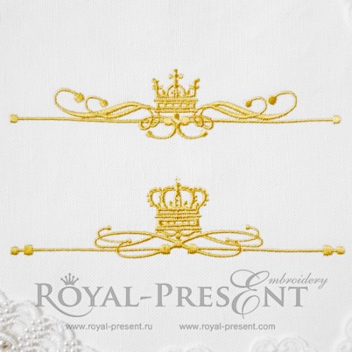 Machine Embroidery Designs Classic ornament with crown