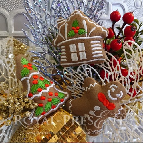 Digital File Christmas Kawaii Gingerbread House Bookmark Embroidery Design Reading In The Hoop Machine Designs ITH Page Holder