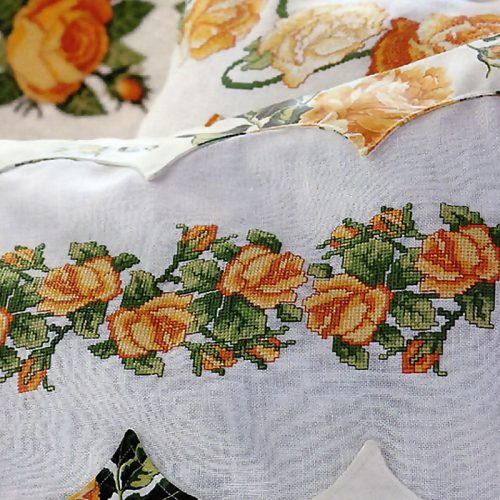 Cross-stitch Rose Free Machine Embroidery Design