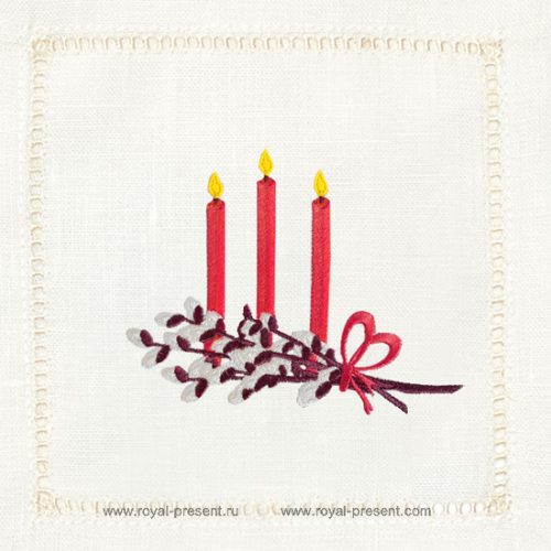 Easter Candles machine Embroidery Design
