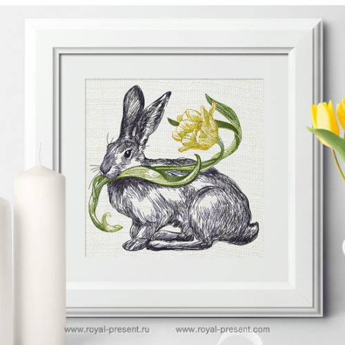 Machine Embroidery Design Spring Bunny