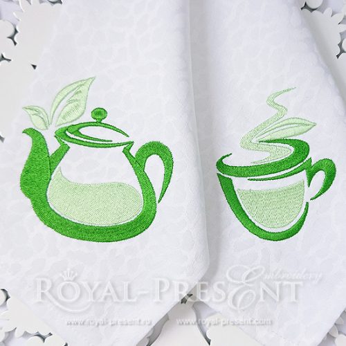 Machine Embroidery Designs Green tea