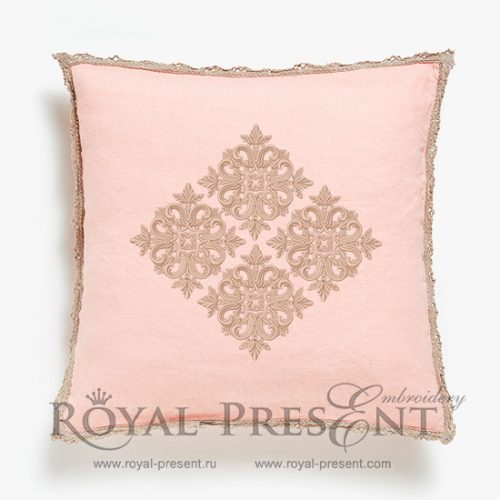 Quilt Block Machine Embroidery Design Pink Color