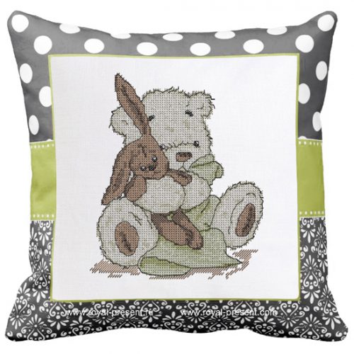 Teddy-Bear Cross-Stitch Machine Embroidery Design