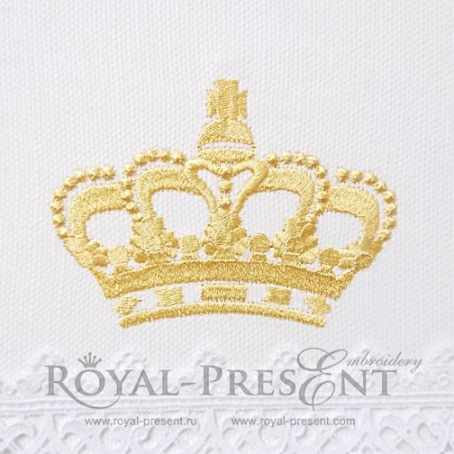 Gold Crown Machine Embroidery Design 