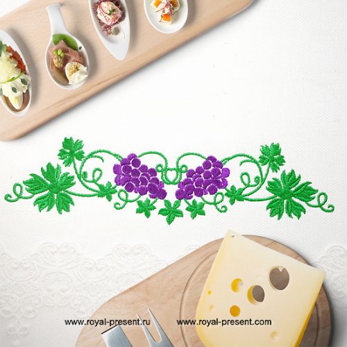 Grapes Digital Embroidery Pattern - 3 sizes