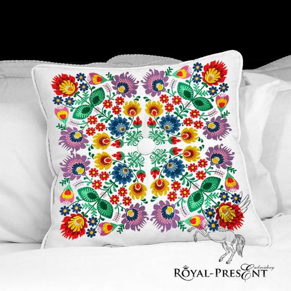 Polish Square Floral machine embroidery design