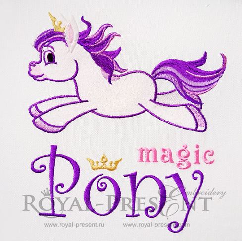 Machine Embroidery Design Magic Pony - 7 sizes