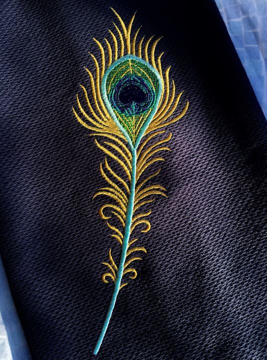 Machine Embroidery Design Peacock feather