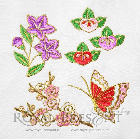 Asian Motif Machine Embroidery Design