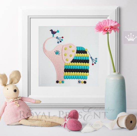 Machine Embroidery Design Cute Elephant