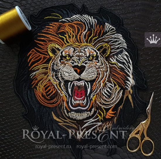Ferocious Lion Machine Embroidery Design
