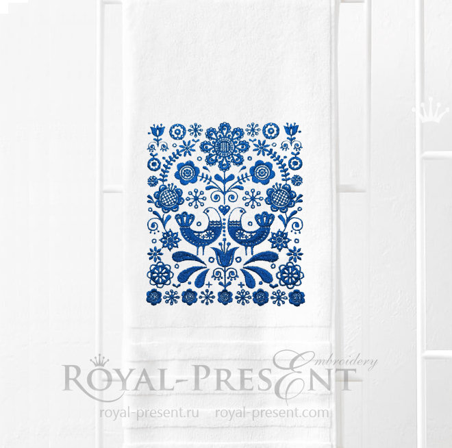 Scandinavian floral pattern Machine Embroidery Design