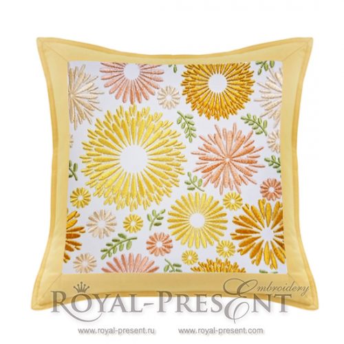 Machine Embroidery Design Floral background
