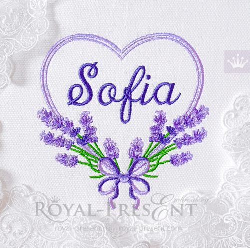 Fragrant lavender heart Machine Embroidery Design
