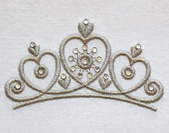 Machine Embroidery Design Tiara Princess