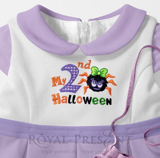 My Second Halloween Machine Embroidery Design for baby girls