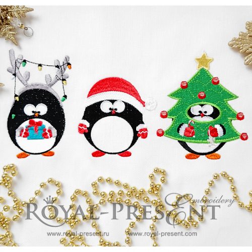 Cute Penguins Machine Embroidery Designs
