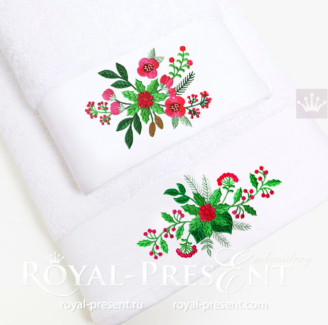 Christmas Bouquets Machine Embroidery Designs