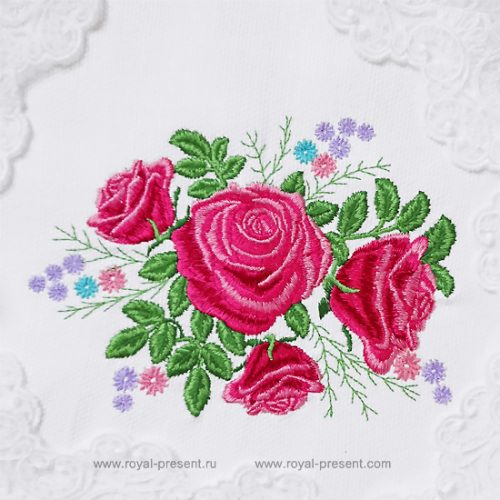 Pink Rose Free Machine Embroidery Design