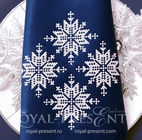 Snowflakes Cross-stitch Embroidery Design
