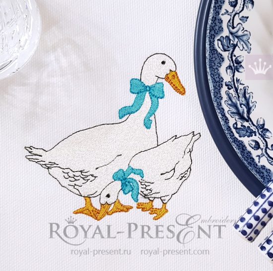 Czech geese Machine Embroidery Design
