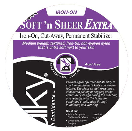 Sulky Soft 'n Sheer Extra - Iron On, Cut Away Permanent Stabiliser