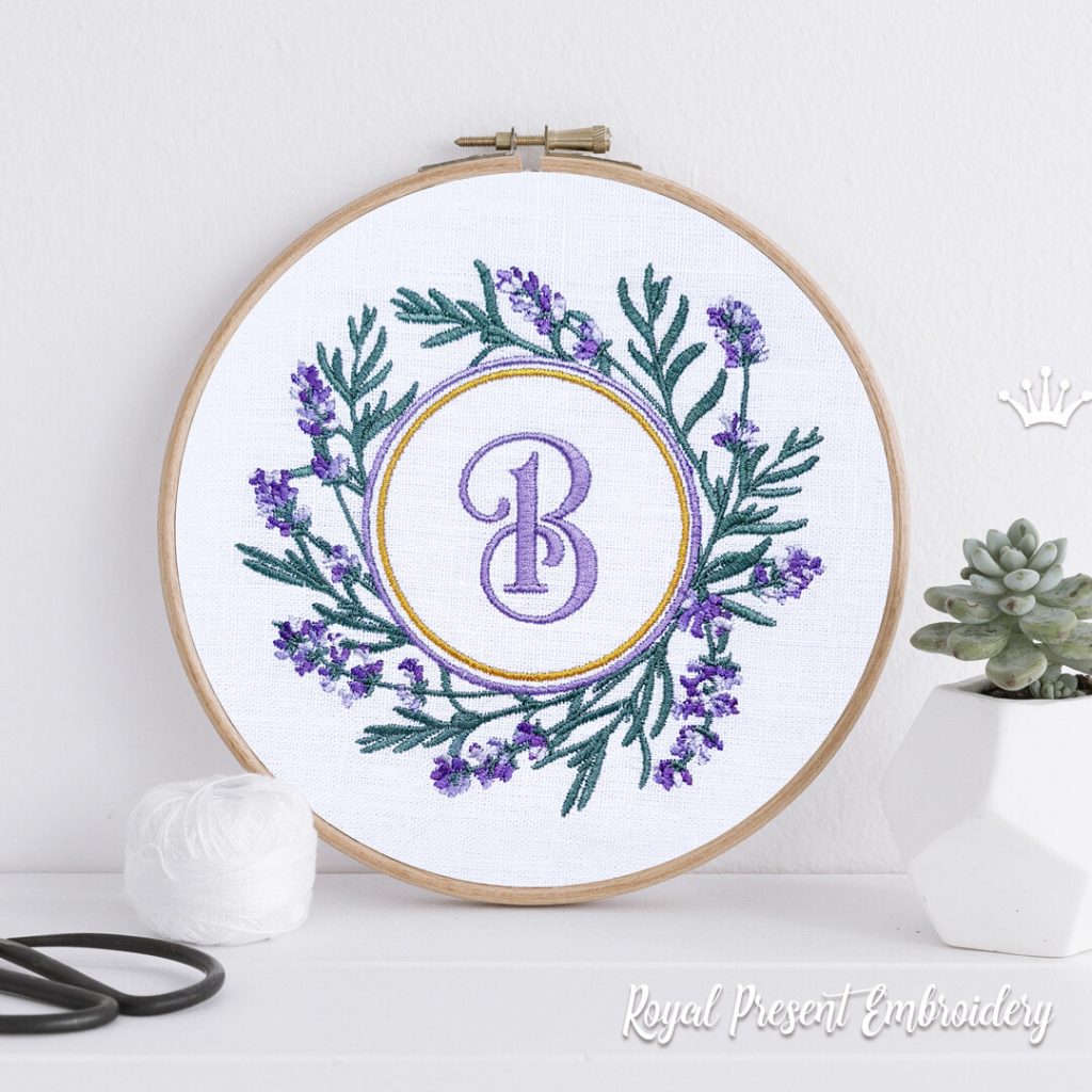 Fragrant lavender frame Machine Embroidery Design - 3 sizes