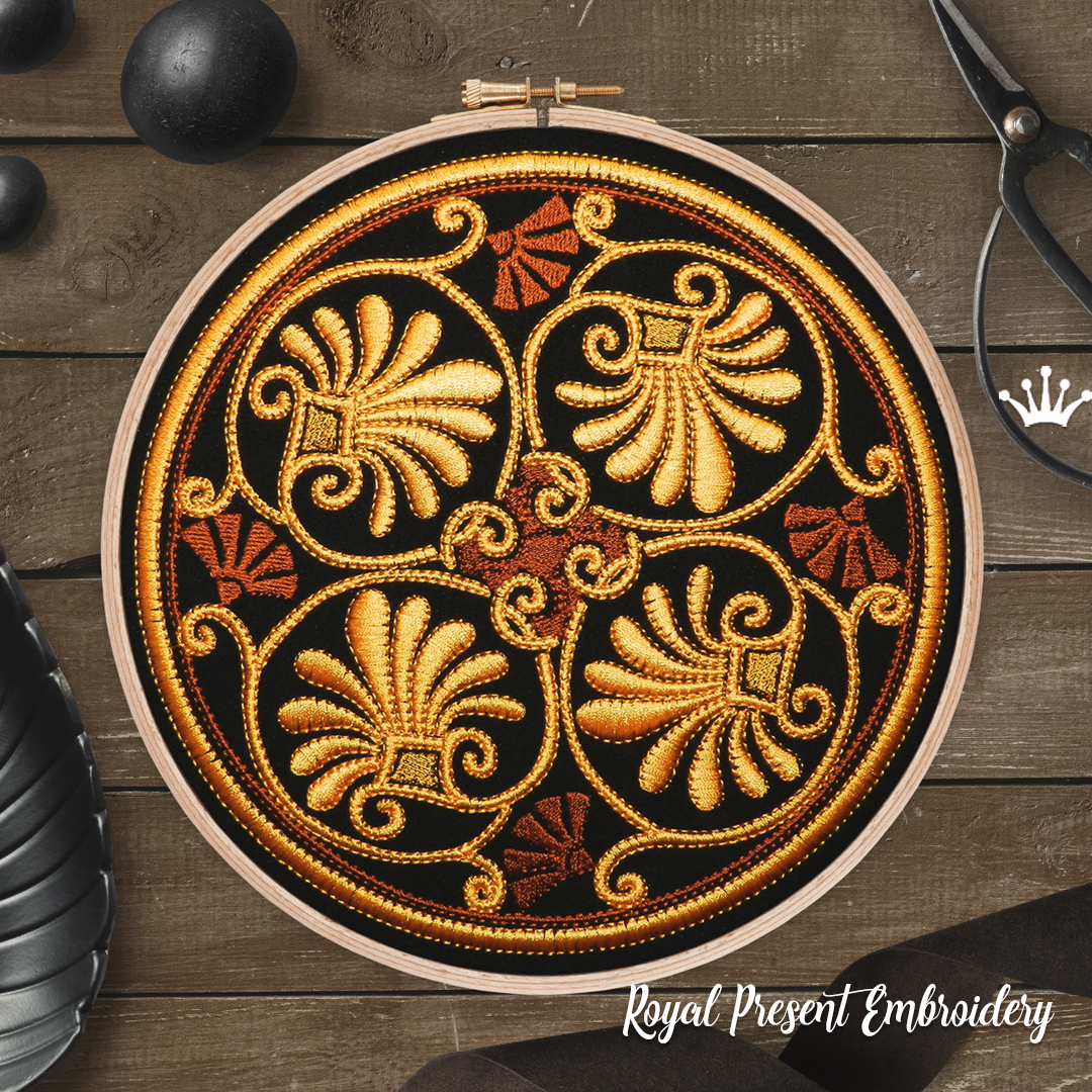 Greek round ornament free Machine Embroidery Design