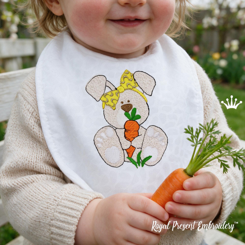 Free Bunny Machine Embroidery Design for 4x4 Hoop